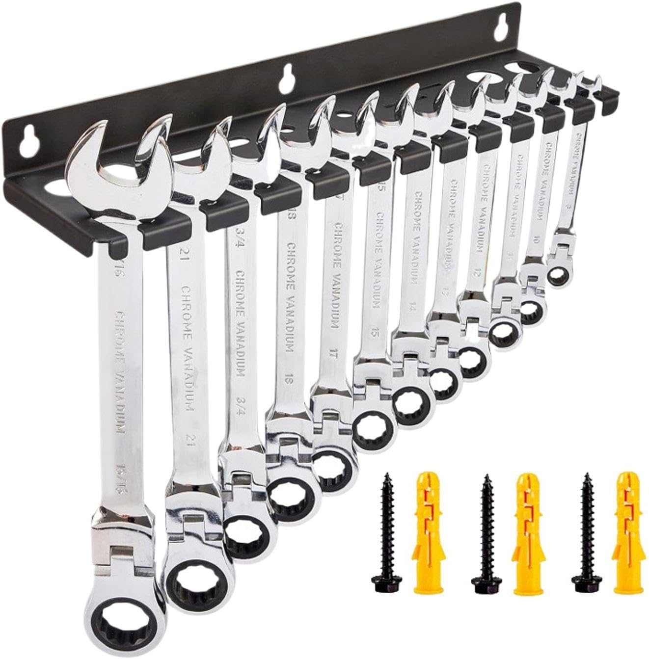 Supports Et Organiseurs Muraux De Clés,12 Fentes En Fer Robuste Et Gain De Place,Organiseur D'angle à Suspendre Pour Outils | Pour Tournevis Hexagonaux Cliquet Cutter Ciseaux Maison Garage Atelier Esp