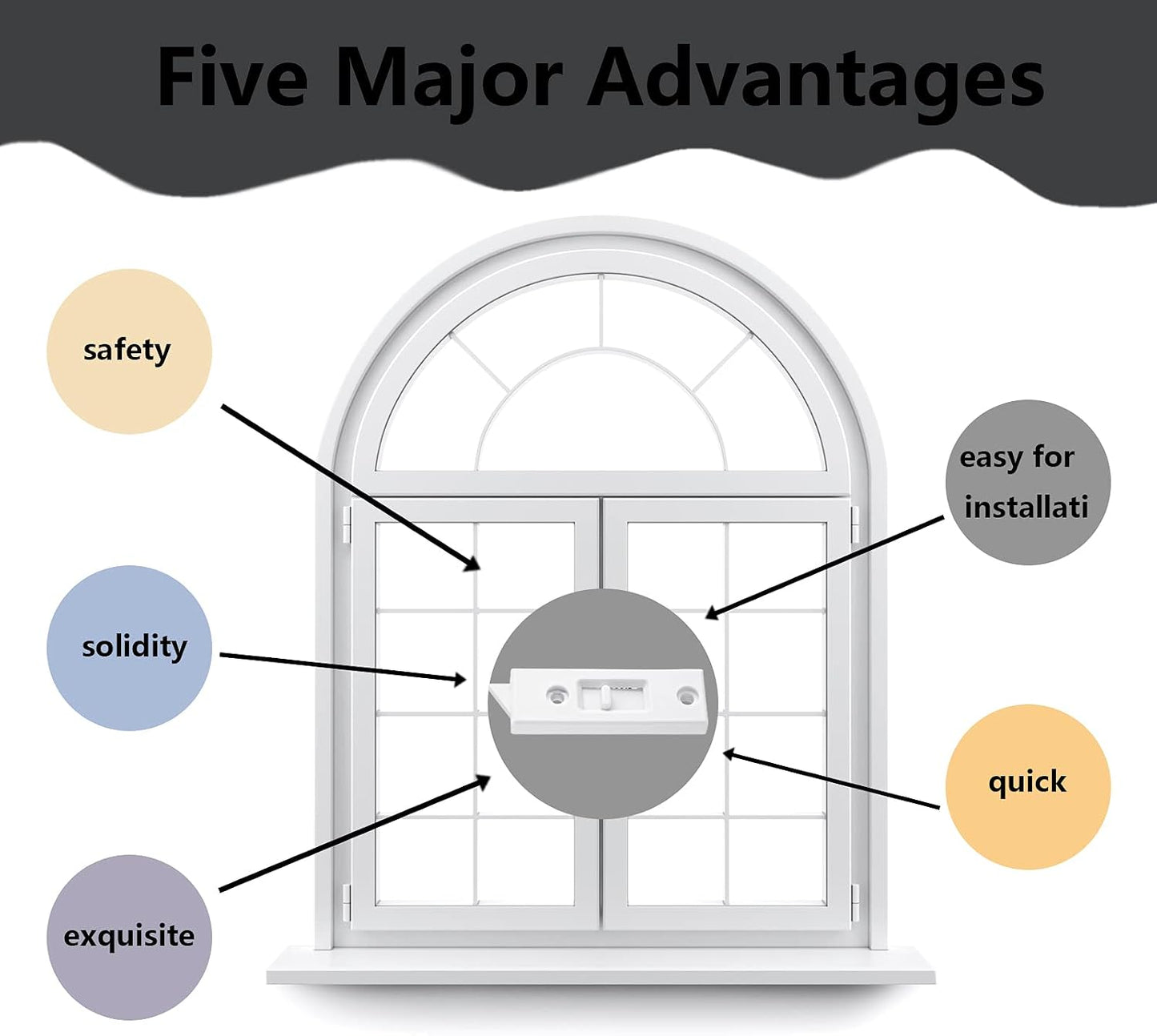 Loquet De Fenêtre - Pièces De Fenêtre Et Quincaillerie - Loquet Basculant En Plastique - À Ressort - Espacement Entre Les Trous De 5,1 Cm - Blanc