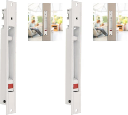  Amig - Recessed Lock For Windows And Sliding Doors In Aluminium - Recessed Hook Lock - Dimensions: 174 X 23 Mm - Colour White - Square Edge - Installation With Screws