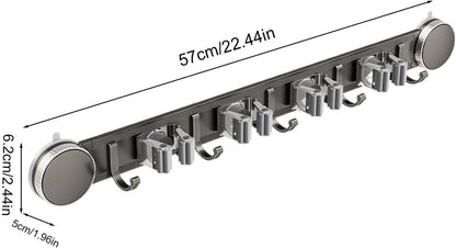  Support Serpillère Mural | Rack Mural Utilitaire Ventouse Robuste Et Antirouille - Organisateur D'Outils De Nettoyage Domestique - Pour Maison, Bureau, Appartement, Chambre, Salon Et Salle De Bain