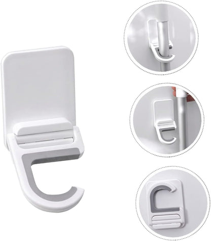  Angoily 9 Pieces Hook For Wall Mop Holder White Wall Clip Silica Gel No Punching