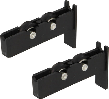  Amig - Roulement De Fenêtre | 2 Unités | 56x14mm | 2 Roues | Boîtier En Nylon Avec Roulements à Billes | Pour Fenêtres Coulissantes | Nylon Noir