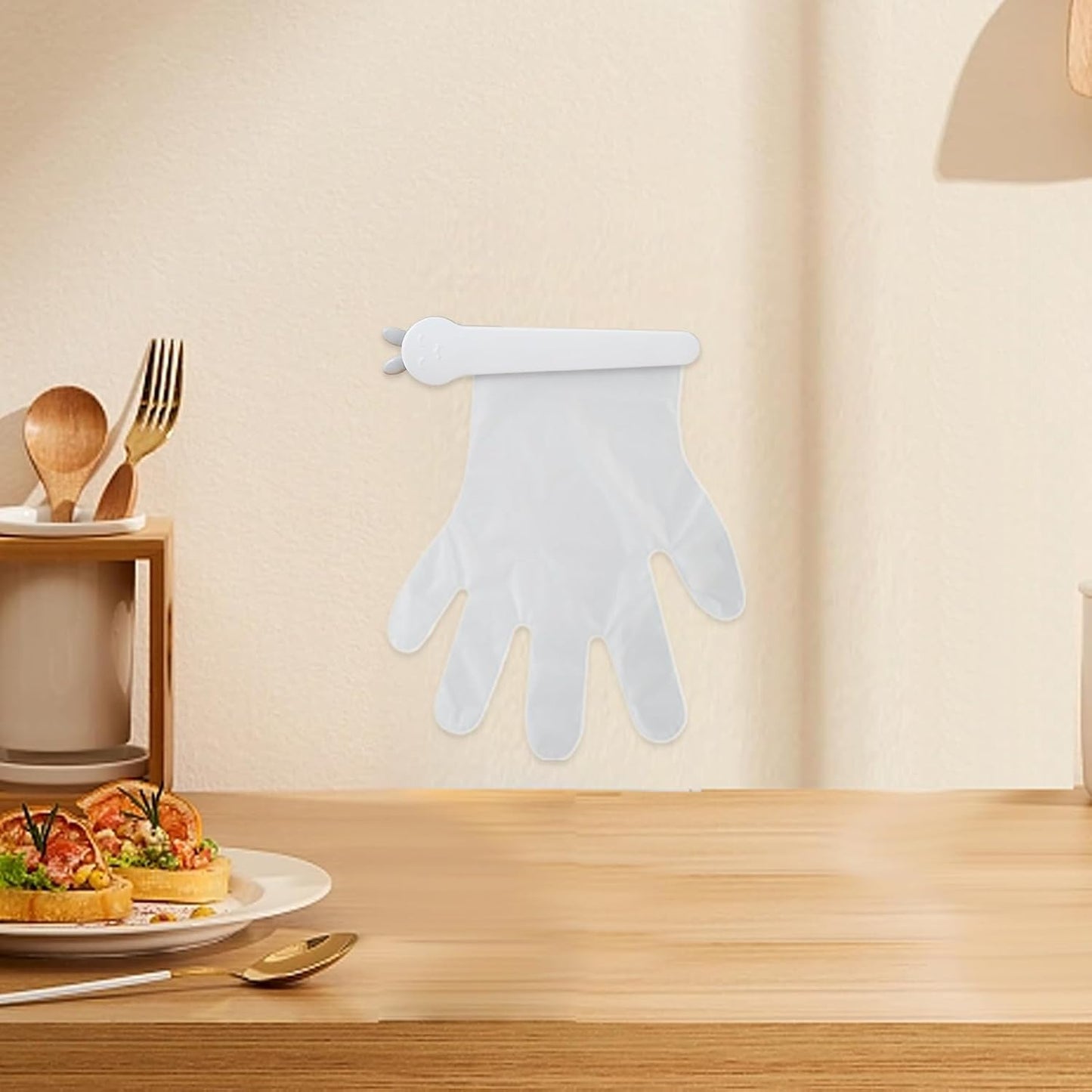  Gloves Holder, Gloves Rack, Clip Design Adhesive Mount Space Saver Easy Access Sleek Look Wall Mounted Strong Grip, Organizer Storage For Home, Kitchen, Closet, 8.27x1.77inches