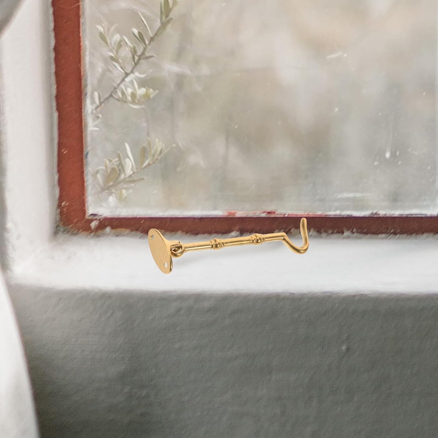  2 Pieces Heavy Duty Brass Door Latch Hook And Eye For Cabin Doors And Windows Wear Resistant And Easy To Install Hanging Hardware Lock