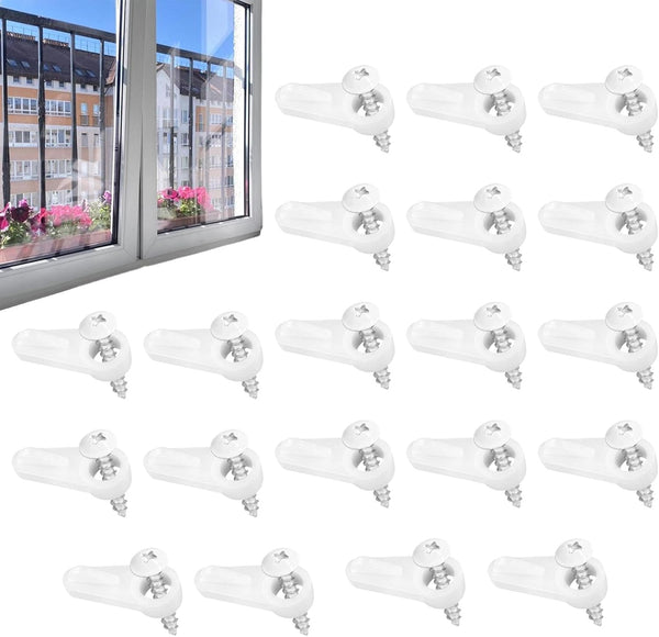  Clips Moustiquaire Fenêtre - 20 Pièces Quincaillerie Fixation Moustiquaire Avec Vis - Attaches De Retenue Pour Fenêtre Anti-tempête - Pour Maison Appartement Dortoir Salon Chambre Bureau Cuisine Salle