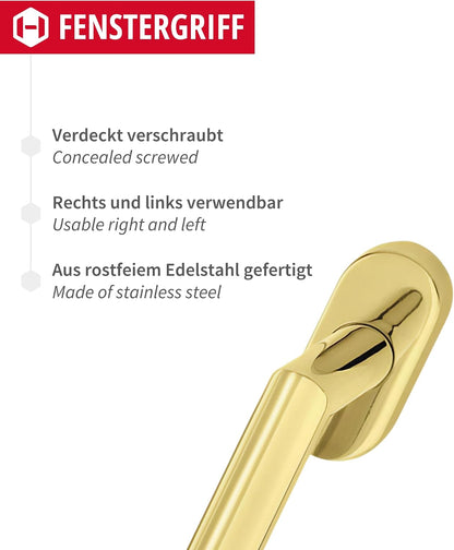  JUVA Stainless Steel Tilt And Turn Window Handle | WH2171 | 1 Piece – Tilt And Turn Window Olive Without Locking Cylinder | PVD Coated Brass | Window Olive With 90° Notching