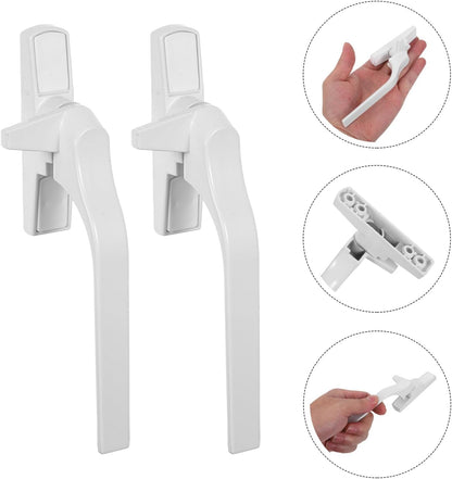  Angoily Set Of 2 White Straight Casement Window Handles Sliding Handle Exterior Ergonomic Lock Secure Lock Hardware Accessories For Door And Window