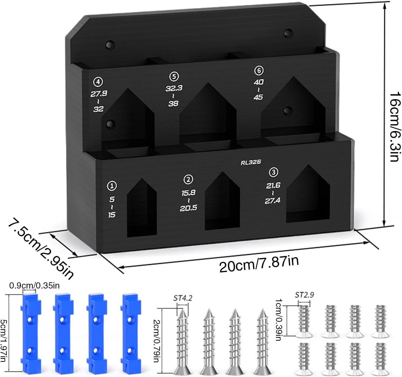  Support De Rangement Robuste, Organiseur Mural Pour Outils, 6 Emplacements Pour Vélo Avec Poignée De Serrage, Accessoire D'établi De Garage En Acier Robuste, Porte-outils Avec Design Peu Encombrant