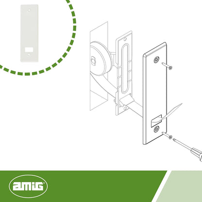  Amig - Trim Or Cover Made Of Aluminium Finished In White For Roller Blinds | Dimensions: 22 X 6.5 Cm | Distance Between Screws 17 Cm | Thickness 0.5 Mm