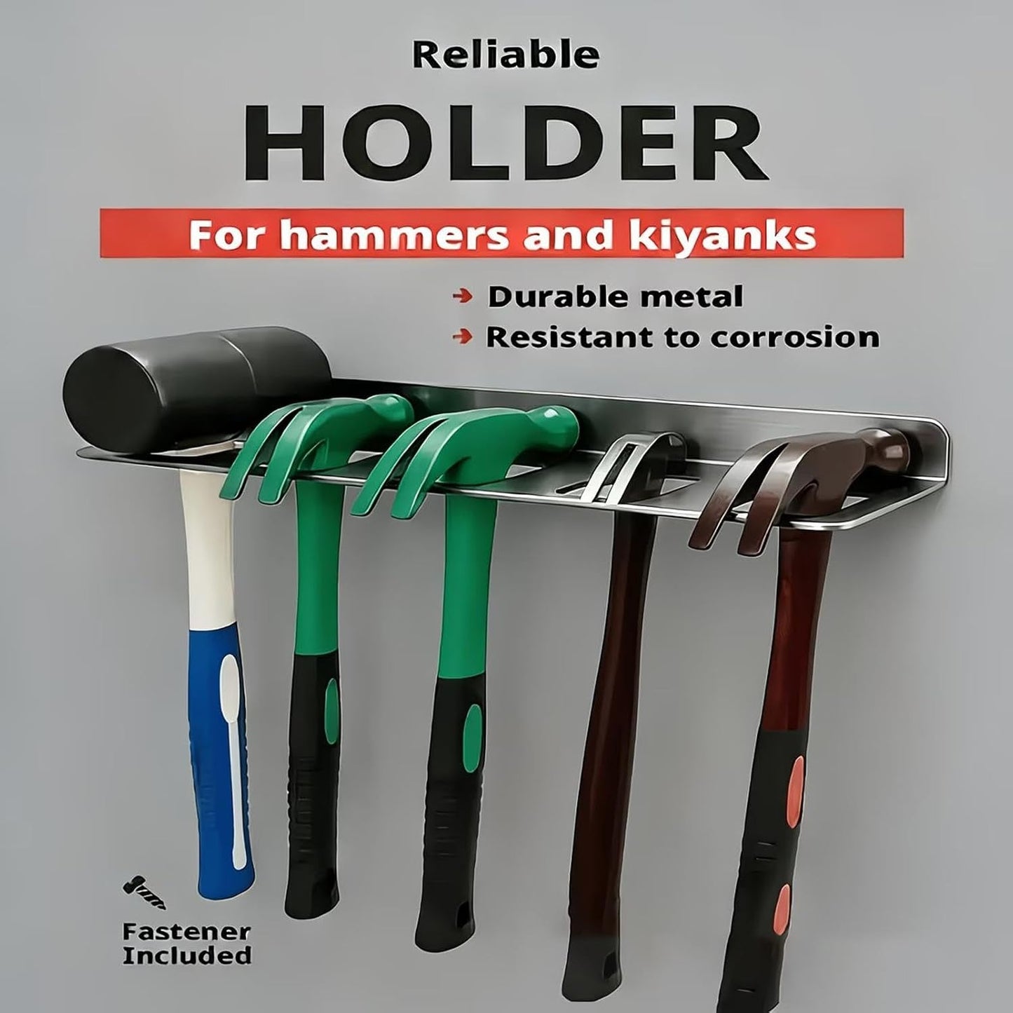  Porte-outils Mural | 5 Supports à Outils Multifonctionnels Pour Le Mur De Garage | Étagère De Rangement Pour Outils De Marteau,Pour La Grange, L'atelier, L'usine, La Maison, La Pince, Le Draa à Vis