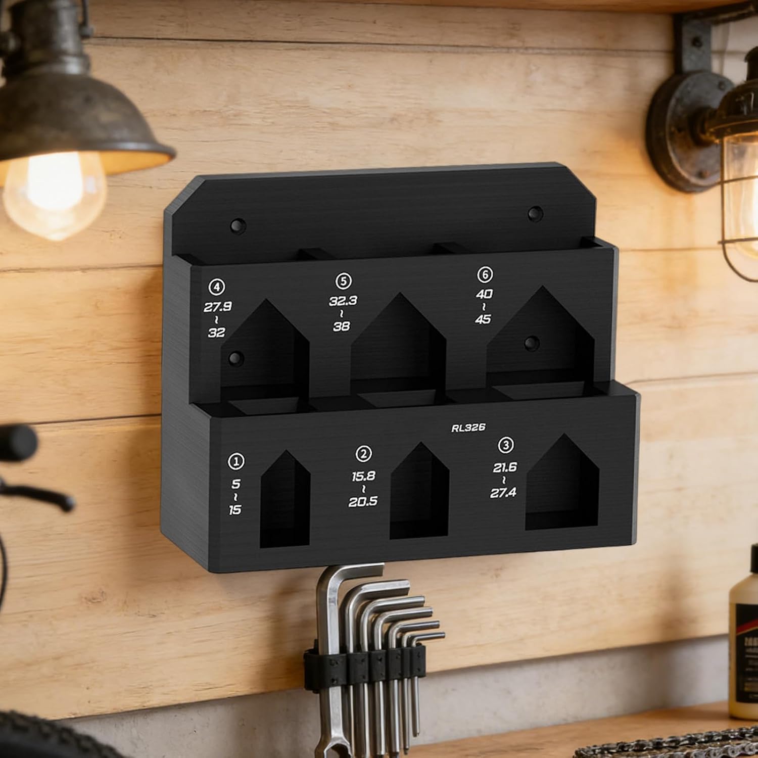  Support De Rangement Robuste, Organiseur Mural Pour Outils, 6 Emplacements Pour Vélo Avec Poignée De Serrage, Accessoire D'établi De Garage En Acier Robuste, Porte-outils Avec Design Peu Encombrant