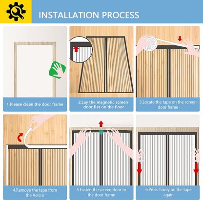  Magnetic Mosquito Net, 150 X 110 Cm Automatically Closed, Powerful Magnets For Most Windows, Brown