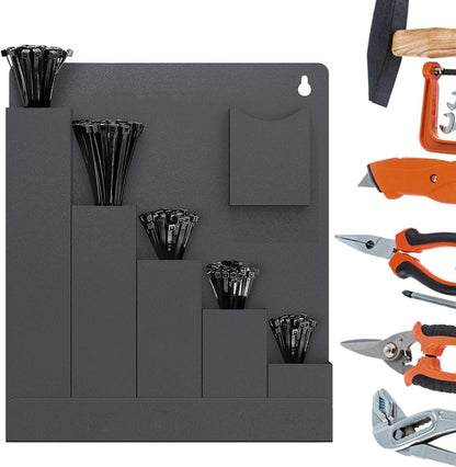  Support Mural Pour Brides, Rangement à 6 Compartiments, Support De Rangement Pour Colliers De Serrage | Pour Installateurs Propriétaires, Bureau, Bureau, Atelier, Garage, Chambre, Camping-car
