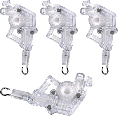  SPEEDWOX Lot De 2 Tiges D'inclinaison Robustes Pour Stores Horizontaux De 5 Cm (2") - Raccord à Crochet à Engrenage Hexagonal, Mécanisme D'inclinaison Transparent De Remplacement Pour Bois