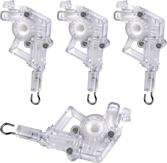  SPEEDWOX Lot De 2 Tiges D'inclinaison Robustes Pour Stores Horizontaux De 5 Cm (2") - Raccord à Crochet à Engrenage Hexagonal, Mécanisme D'inclinaison Transparent De Remplacement Pour Bois