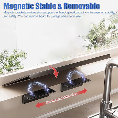  Window Sill Extender Removable Magnetic Window Sill For Pets - Heavy Duty Carbon Steel Plant Shelf With Window Sill - Waterproof Desk Extension (40 X 20 Cm (15 3/4 X 7 7/8 Inches)