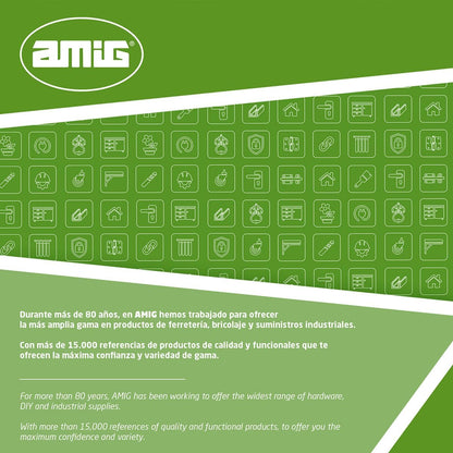  Amig - Recessed Lock For Windows And Sliding Doors In Aluminium - Recessed Hook Lock - Dimensions: 174 X 23 Mm - Colour White - Square Edge - Installation With Screws