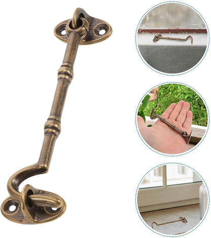  Housoutil Lot De 2 Loquets à Crochet En Laiton 105 CM Verrou De Fenêtre Et Crochet De Verrouillage De Porte Anti-Vent Pour Fenêtres Portes Coulissantes Et Abris De Jardin Quincaillerie
