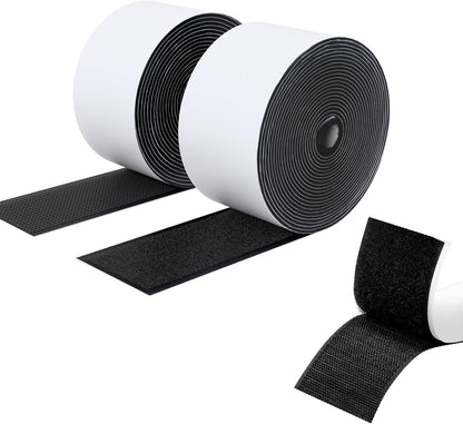  Double Sided Hook And Loop Tape, 20MM X 8M Self Adhesive Tape, Heavy Duty Tape, Interlocking Tape For Photo Frame, Mosquito Net, Carpet, DIY - White