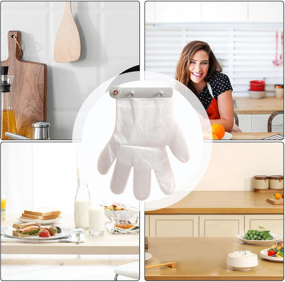  Porte-moufles Pour Fixation Murale | Rangement De Mural Support De Distributeur De Gants Avec 100 Gants - Pour Porte De Salle De Bain Et Réfrigérateur