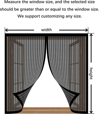 Mosquito Net Window 119 X 100 Cm Roll-Up Magnetic Automatic Stop For Types Of Windows, Black