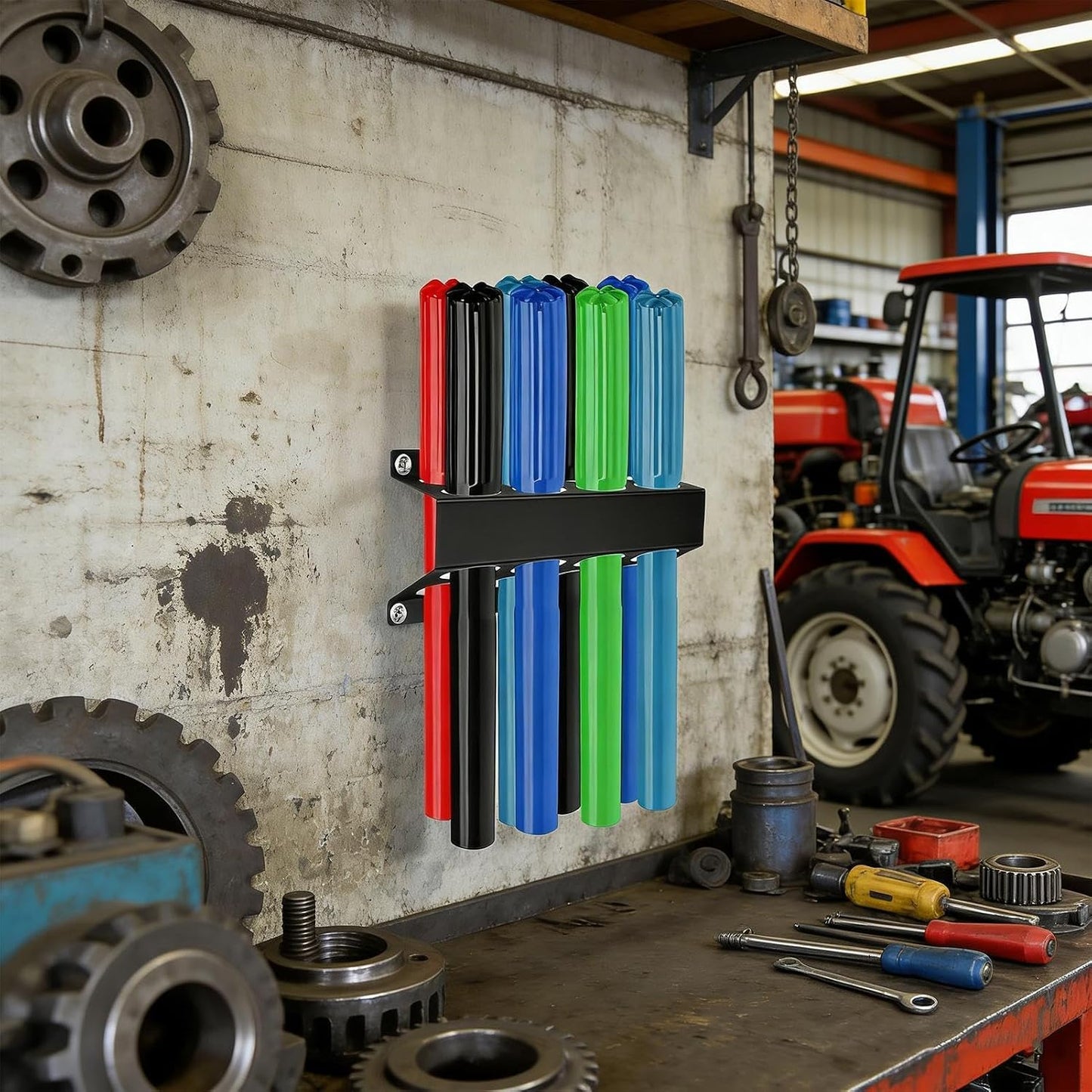  Support De Rangement Pour Soudeur, Système De Rangement Mural à 8 Emplacements, Système De Support De Tige De Soudage TIG, Taille 40 Cm, Largeur 20 Cm, Support De Rangement Pour Tige De Soudage Avec