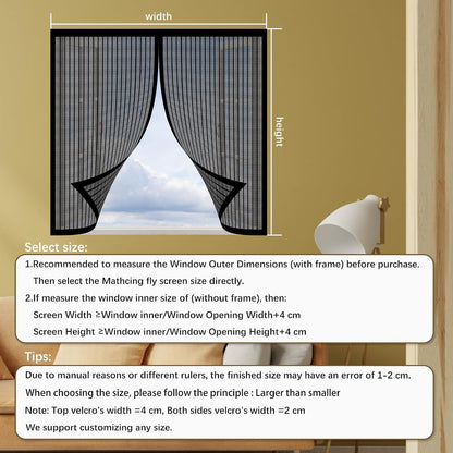  Diy Adjustable Magnetic Mosquito Net 93 X 73 Cm Adjustable Automatic Closing No Drilling For Windows Doors, White