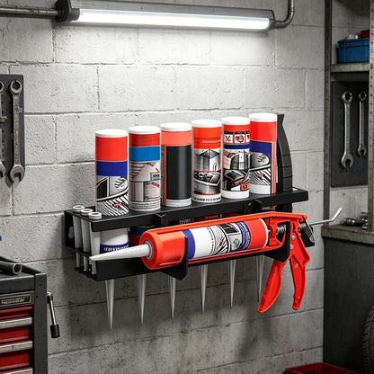  Support Porte-Tube À Graisse Mural | Rack De Rangement Pour Outils Tubulaires - Support Adhésif Mural,Pour Industrie, Maison, Garage, Atelier, Cabanon, Abri De Jardin, Entrepôt, Dépôt Et Le Stockage