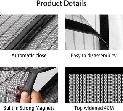  Window Insect Screen 50 X 176 Cm Ultra Thin Automatic Magnetic Closure Mesh Automatic Closure No Drilling For Most Windows, Black