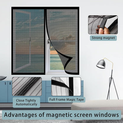  Mosquito Net Window 117 X 165 Cm Adjustable Mosquito Net With Powerful Magnets Automatic Closing For Most Types Of Windows, Black