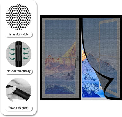  Mosquito Nets For Windows, 65 X 126 Cm, Made To Measure To Prevent Insects From Entering For Windows Doors, Black
