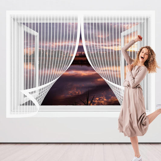  Mosquito Net For Windows 103 X 170 Cm No Drilling Magnetic Adsorption For Corridors Windows Patio, White