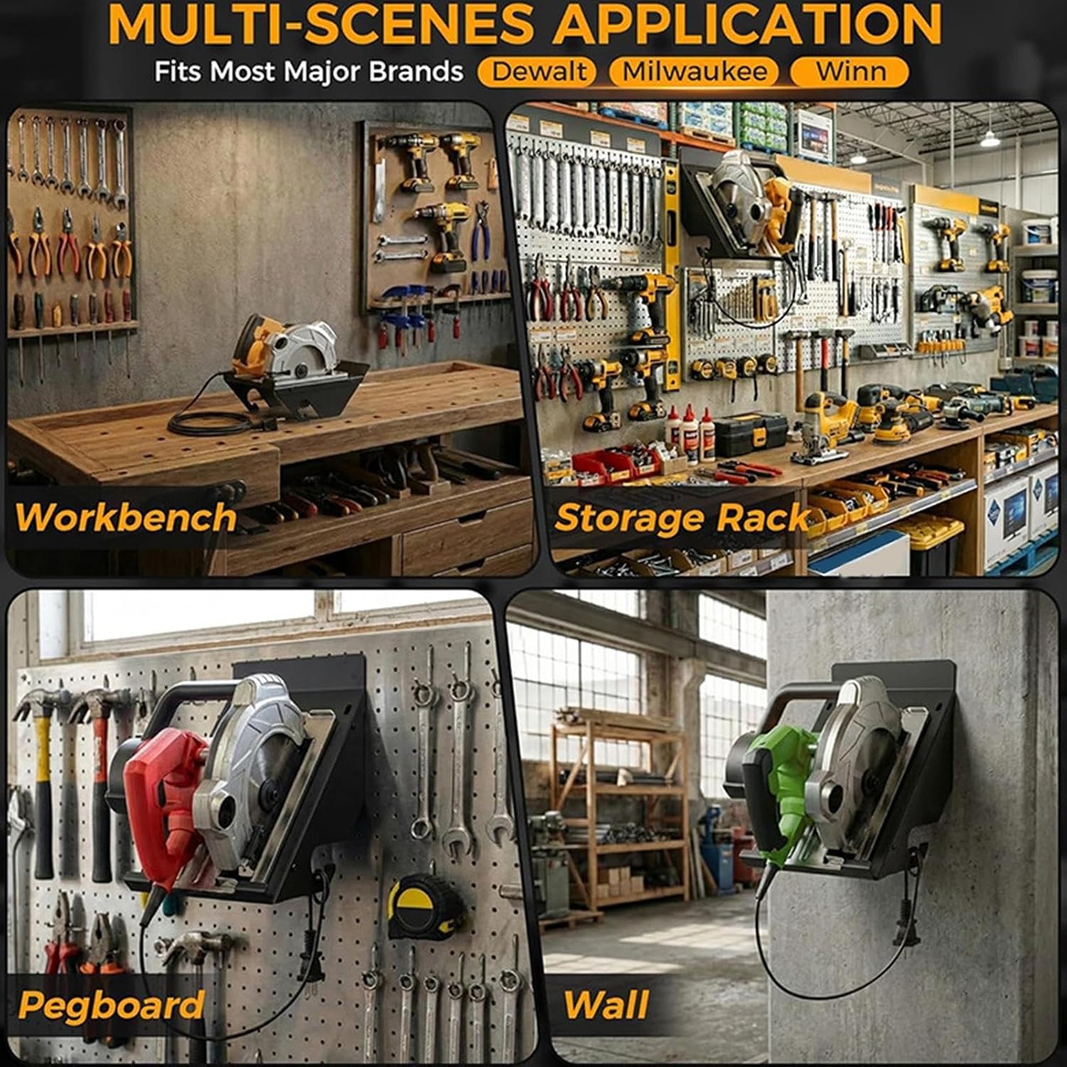  Genérico Heavy Duty Hanger – Organiseur Pour Outils De Sauvegarde, 13 X 7 Pouces, Rack De Stockage Mural Avec Design Sécurisé, Rangement De Garage Avec Cadre Solide, Support Circulaire Pour Saw
