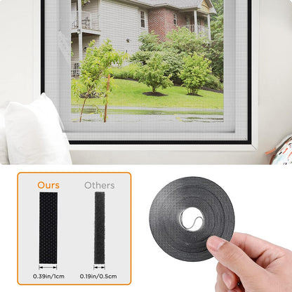  AiQInu Set Of 4 Universal Anti-Mosquito Window Insect Screen With Adhesive Tape - Fine Mesh - No Drilling Required