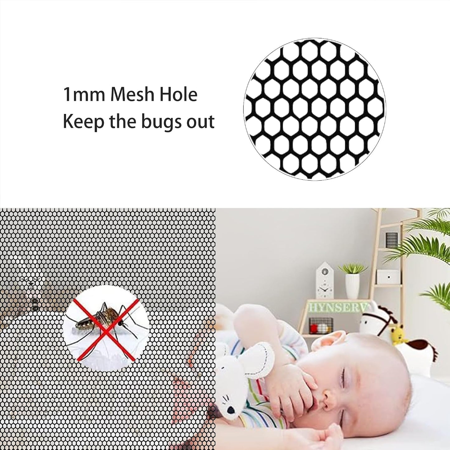  Diy Adjustable Magnetic Mosquito Net 97 X 107 Cm Mosquito Net Magnetic Door Breathable Ultra Thin Mesh For Home Windows, White