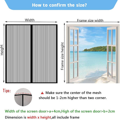  Magnetic Mosquito Net, 150 X 110 Cm Automatically Closed, Powerful Magnets For Most Windows, Brown