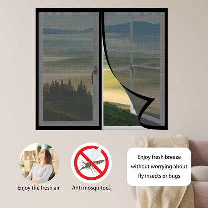  Magnetic Insect Repellent Curtain 98 X 113 Cm Magnetic Mosquito Net Door Magnets And Adhesive Strip For Living Room Window Balcony White