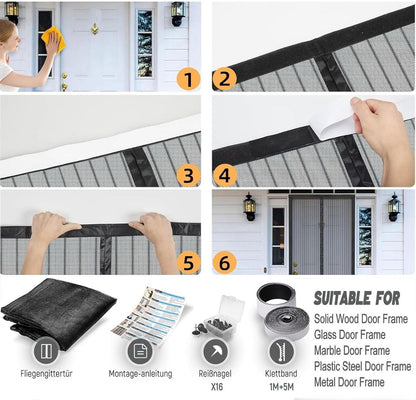  Magnetic Window Mosquito Net 57 X 110 Cm Top And Bottom With Automatic Magnetic Closure Mosquito Net For Windows Of Various Types, Black