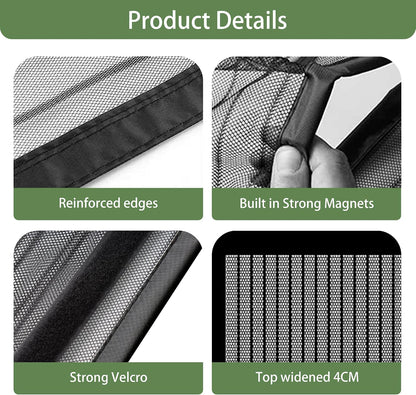  Diy Adjustable Magnetic Mosquito Net 113 X 117 Cm Insect Screen Window With Adhesive Strip Easy To Install No Drilling For Window Types, Black