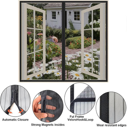  Mosquito Nets For Window 79 X 94 Cm Anti-Mosquito And Anti-Dust Mosquito Net Custom No Drilling Easy To Install For Front Door Interior And Windows, Black