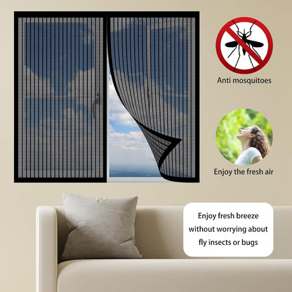  Diy Adjustable Magnetic Mosquito Net 93 X 73 Cm Adjustable Automatic Closing No Drilling For Windows Doors, White