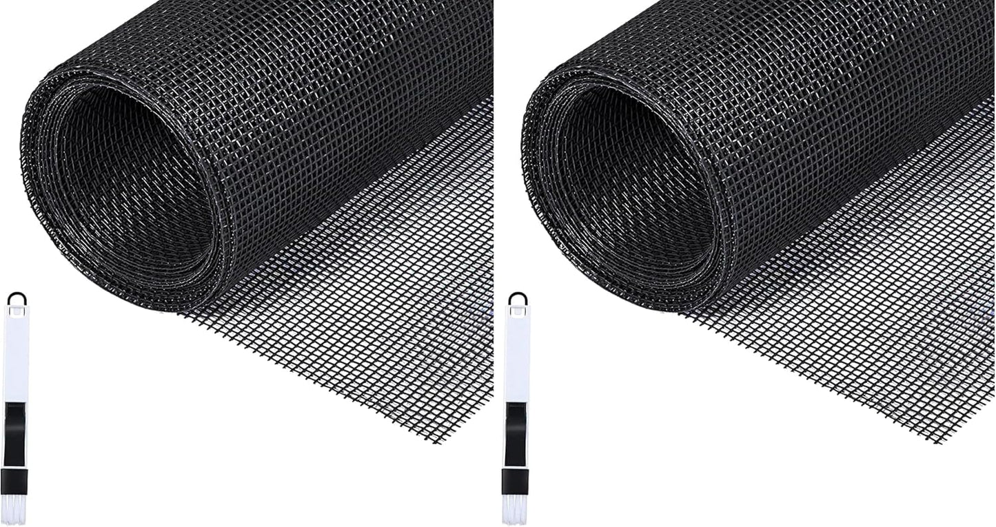  Fillis Window Insect Screen, 150 X 500 Cm, Fibreglass Insect Screen By The Metre DIY With Cleaning Brush, Mosquito Net For Windows, Balcony Door And Living Room, Grey (Pack Of 2)