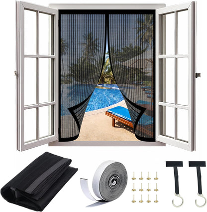  Magnetic Mosquito Net 92 X 79 Cm Easy To Install Without Drilling For Hallways, Living Room, Kitchen, Bay Window, White