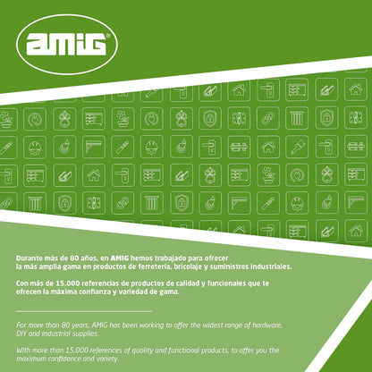  Amig - Goupille De Verrouillage Pour Fenêtres Courroies En Bois Ou Aluminium Mod.40 | Convient Pour Sécuriser Les Stores | Fermeture De Sécurité Zamak Chromée | Dimensions : Ø 30 X 152 Mm