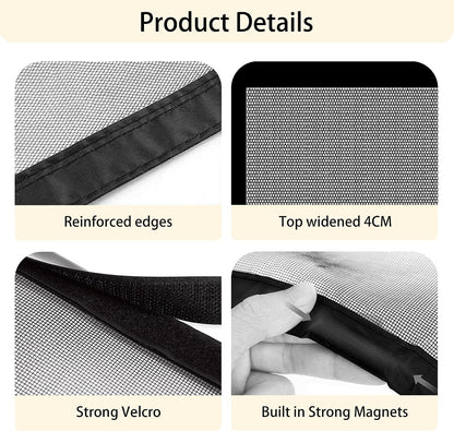  Mosquito Net Window 81 X 133 Cm No Drilling Automatic Closure Easy To Install Automatic Closing For All Types Of Windows, Black