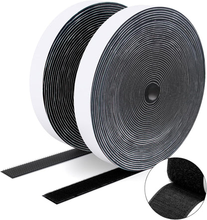  Double Sided Hook And Loop Tape, 20MM X 8M Self Adhesive Tape, Heavy Duty Tape, Interlocking Tape For Photo Frame, Mosquito Net, Carpet, DIY - White