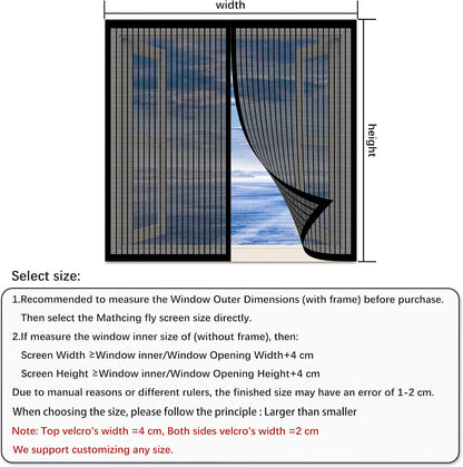  Magnetic Insect Screen Door Window Curtain 138 X 167 Cm Easy Installation For Living Room Window Black