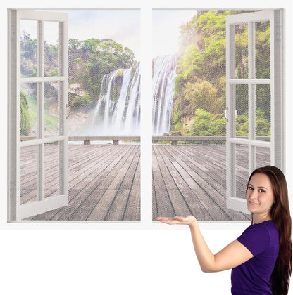  No Drilling Window Mosquito Net 118 X 147 Cm Self Adhesive Mesh No Drilling Easy To Install For Home Windows, White