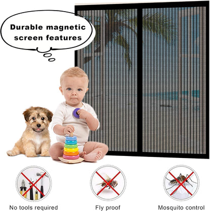  Magnetic Mosquito Net 92 X 79 Cm Easy To Install Without Drilling For Hallways, Living Room, Kitchen, Bay Window, White