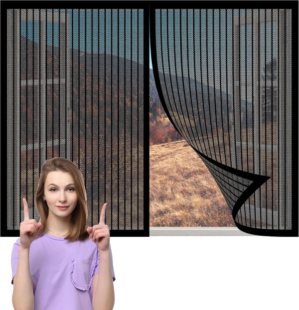  Window Insect Screen 50 X 176 Cm Ultra Thin Automatic Magnetic Closure Mesh Automatic Closure No Drilling For Most Windows, Black